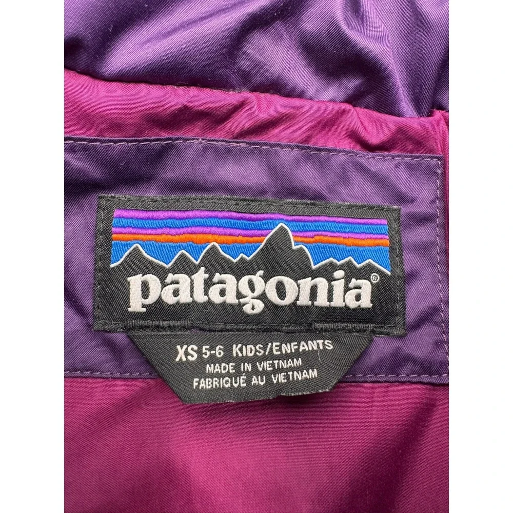 Patagonia Girls XS 5-6 Purple Down Puffer Parka Jacket Quilted Winter Coat